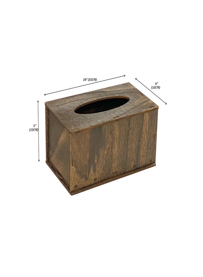 Cregugua 6 Pack Rectangle Tissue Box Cover (10 x 6 x 5 inches) Rustic Wood Tissue Box Holder with Slidingout Bottom Wooden Tissue Box Cover Cube for Tabletop Stands Bathroom Bedroom Dinner Table - Image 5